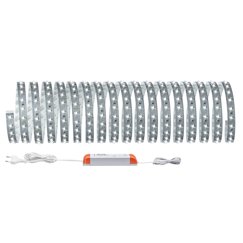 LED-stripe MaxLED 500 basissett 10m kaldhvit montert i rom