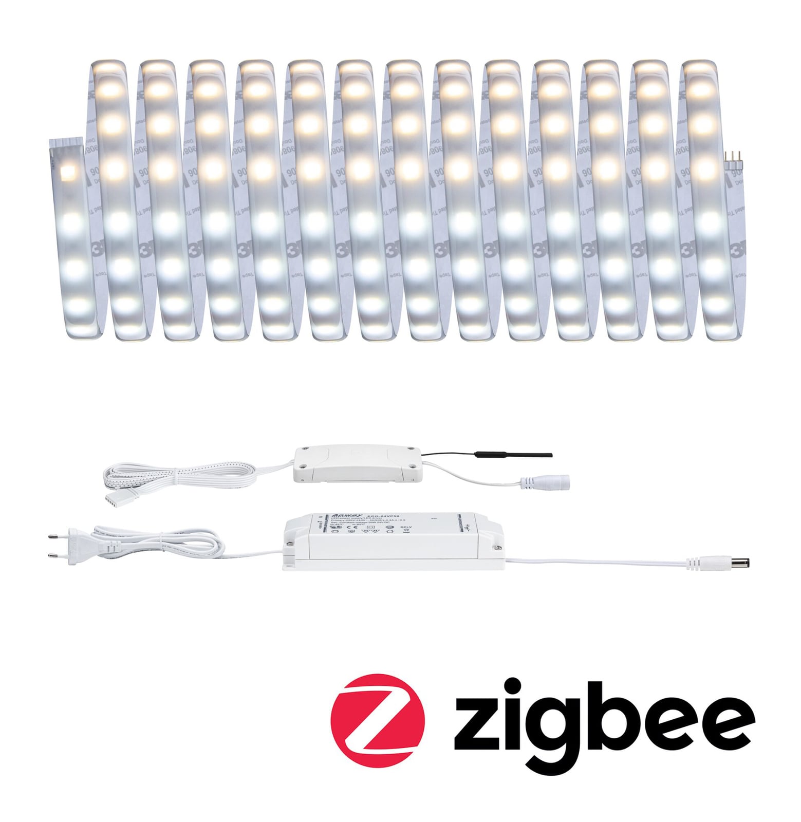 LED-stripe MaxLED 500 basissett 5 m CCT IP44 Zigbee Paulmann forfra