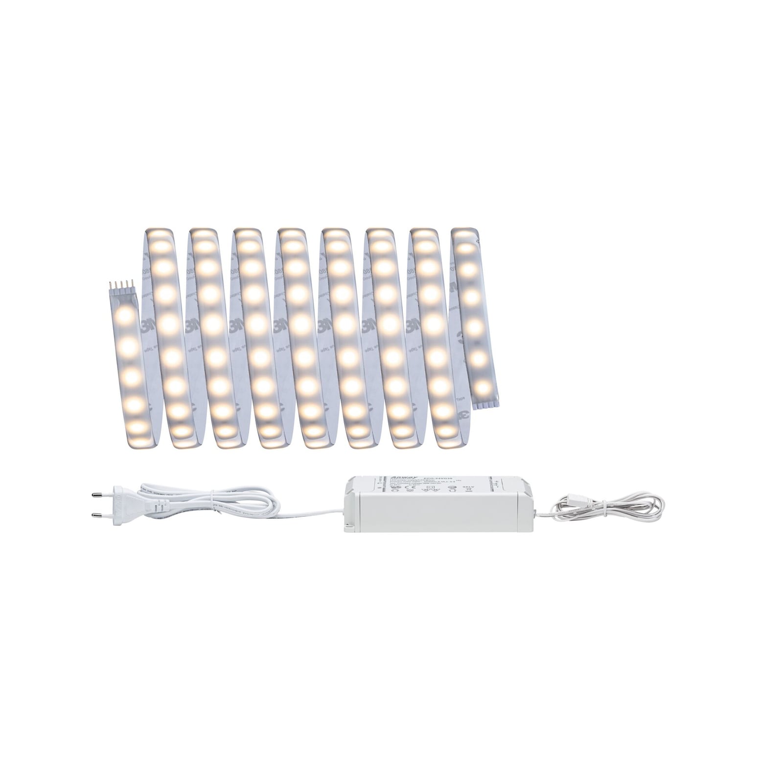 LED-stripe MaxLED 500 dimbar 3m varmhvit IP44 Paulmann forfra