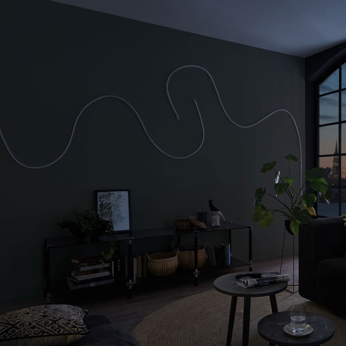 LED-stripe MaxLED Flow basissett varmhvit dimbar IP67 300 cm bakside