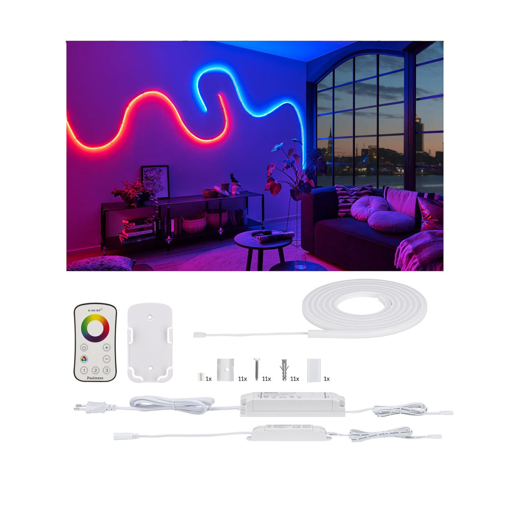 LED-stripe MaxLED Flow basissett RGB 3m 27W dimbar IP67 forfra