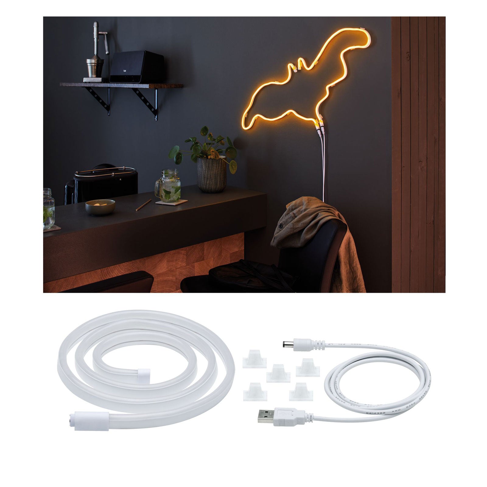 LED-stripe Neon Colorflex USB 1m oransje 4,5W Paulmann nærbilde