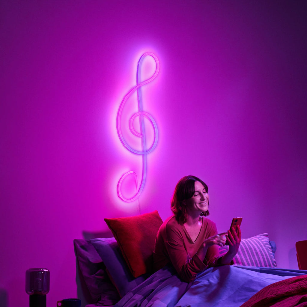 LED-stripe Neon Flex RGB dimbar 3m 24W WiFi - WiZ montert i rom