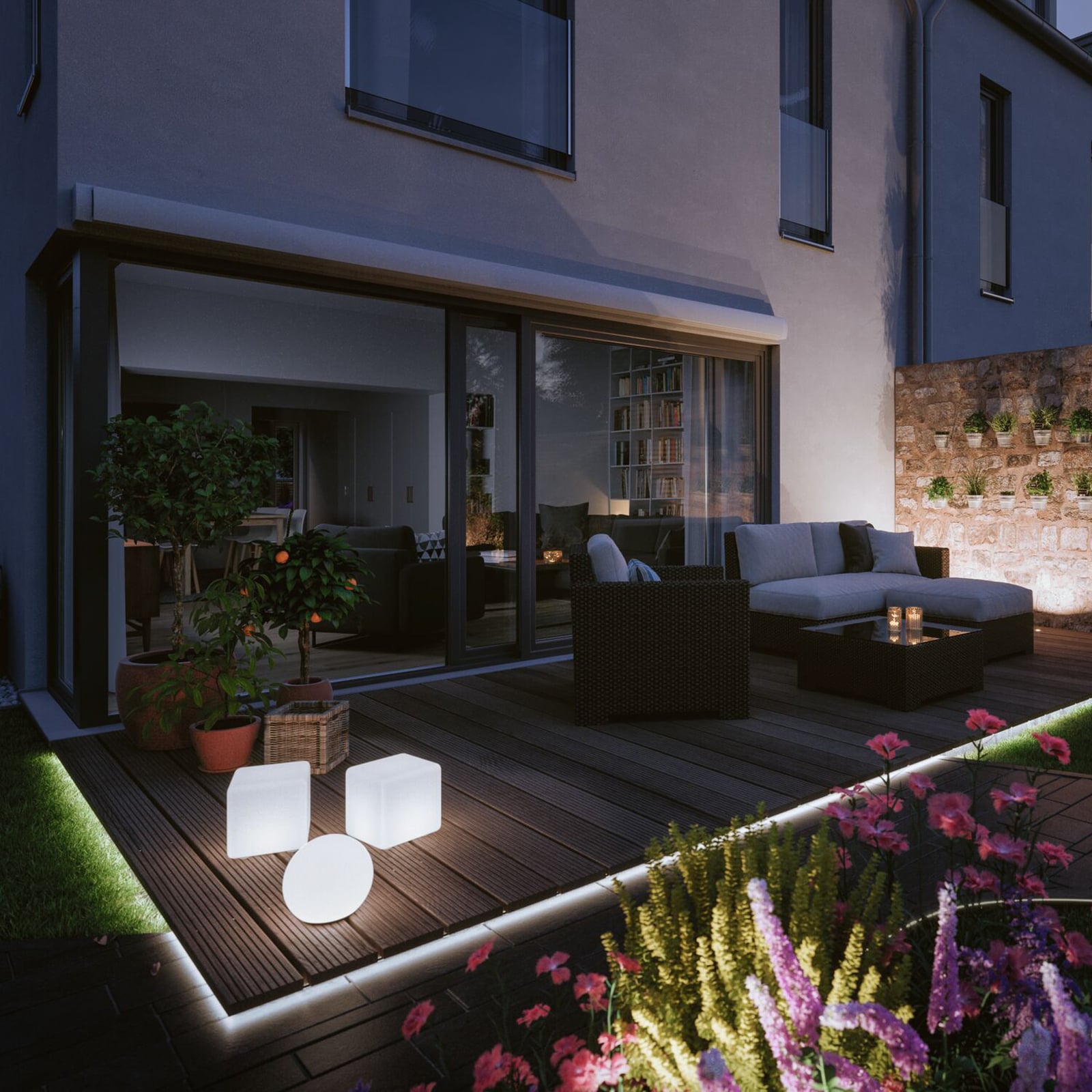 LED-stripe Neon utendørs RGBW 500 cm Zigbee Paulmann detalj nærbilde