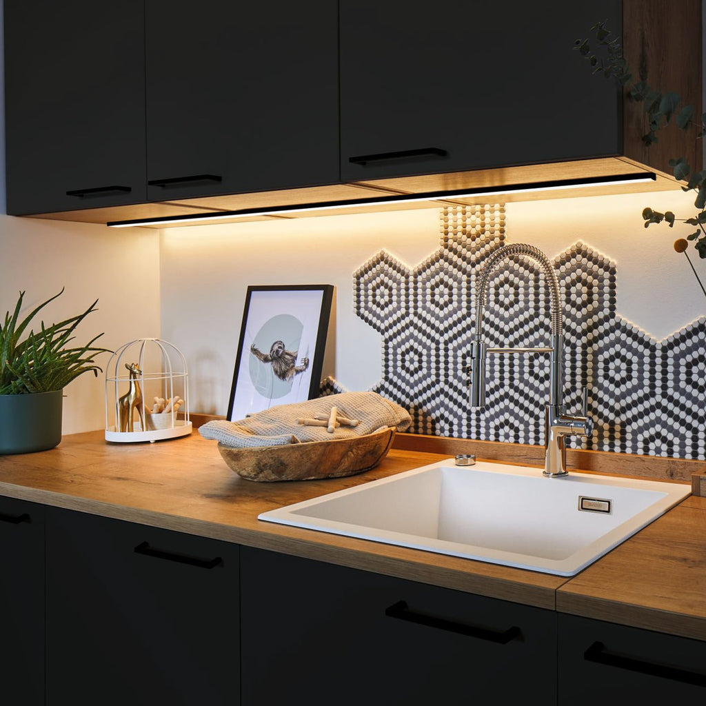 LED-stripe påbyggingsprofil Base svart 100 cm - Paulmann forfra