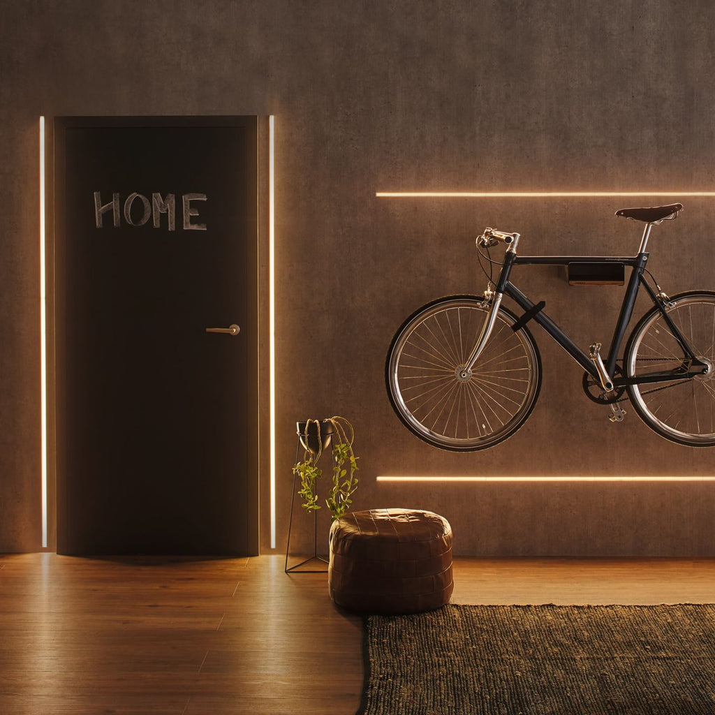 LED-stripe påbyggingsprofil Base svart diffusor 100 cm forfra