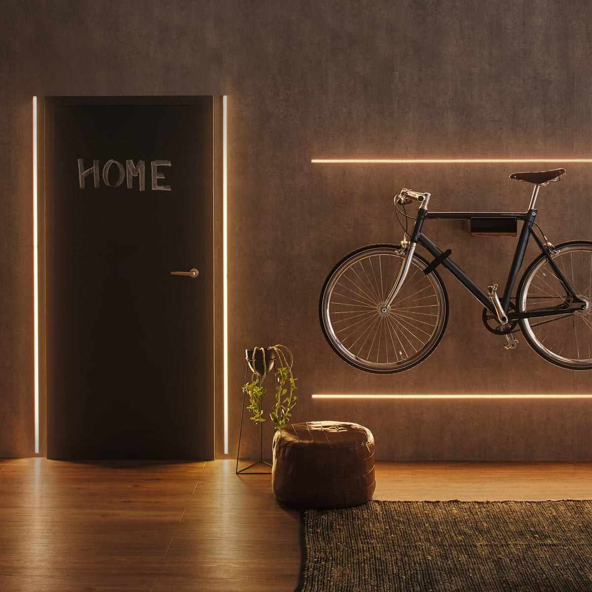 LED-stripe påbyggingsprofil Base svart diffusor 100 cm forfra