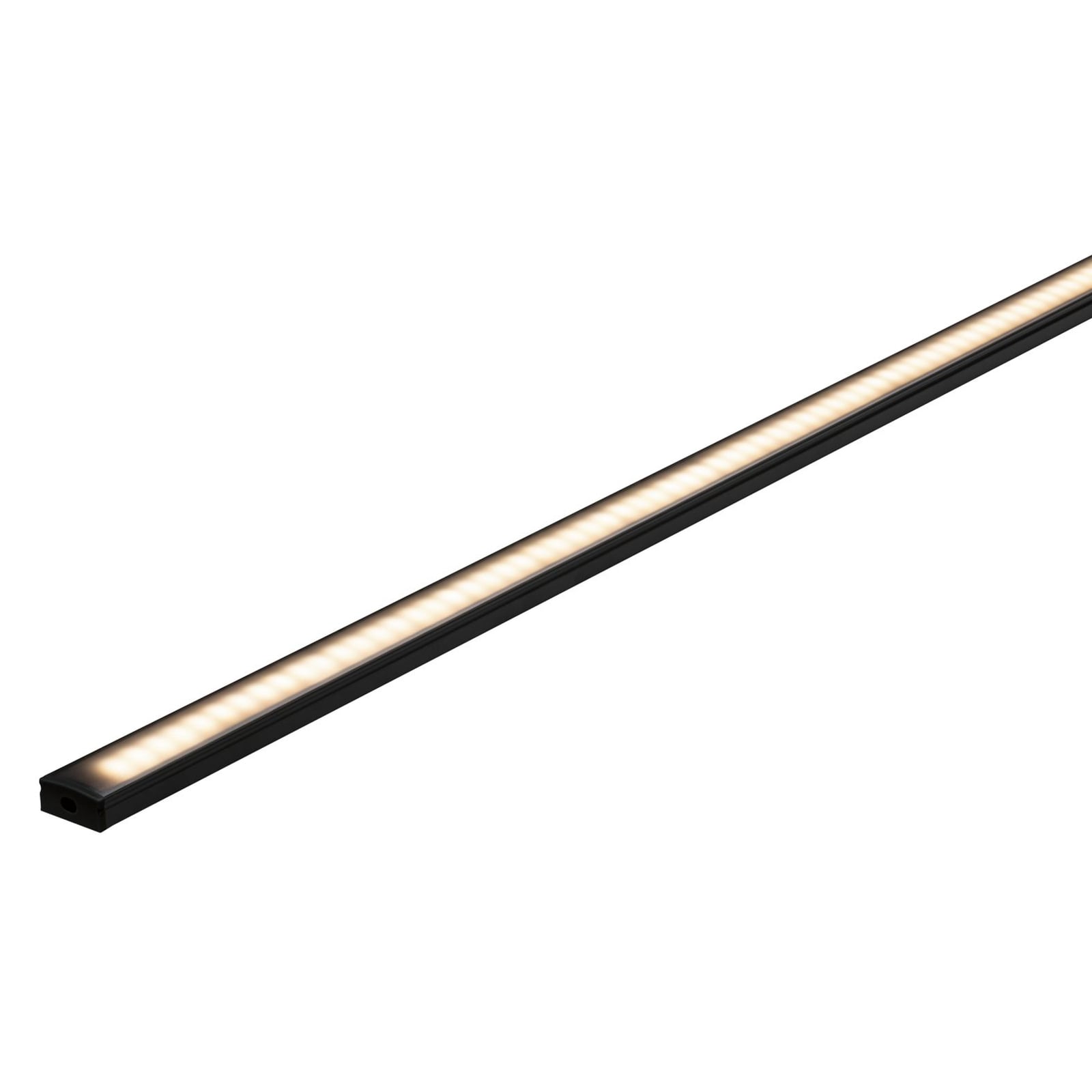 LED-stripe påbyggingsprofil Base svart diffusor 100 cm bakside
