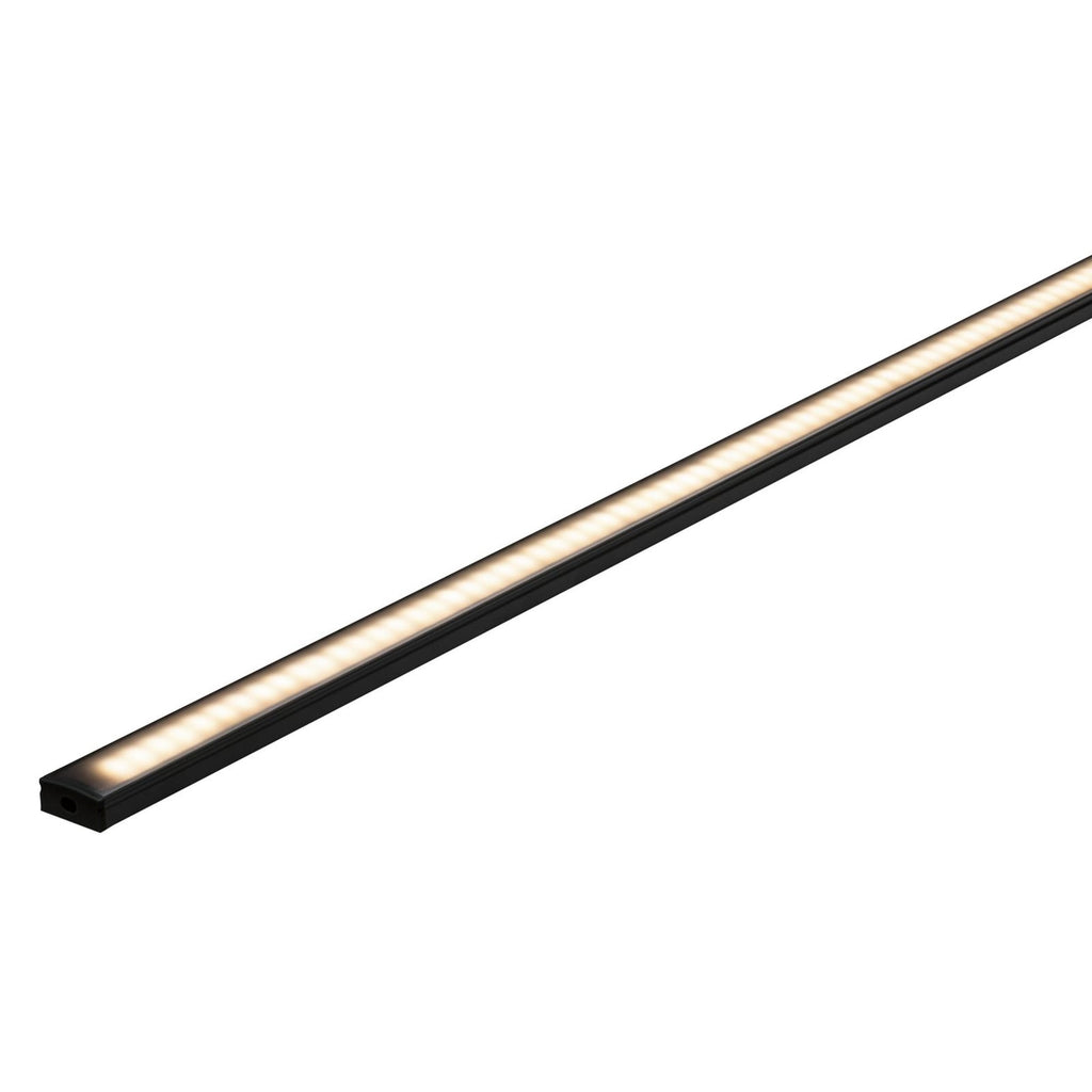 LED-stripe påbyggingsprofil Base svart diffusor 100 cm bakside