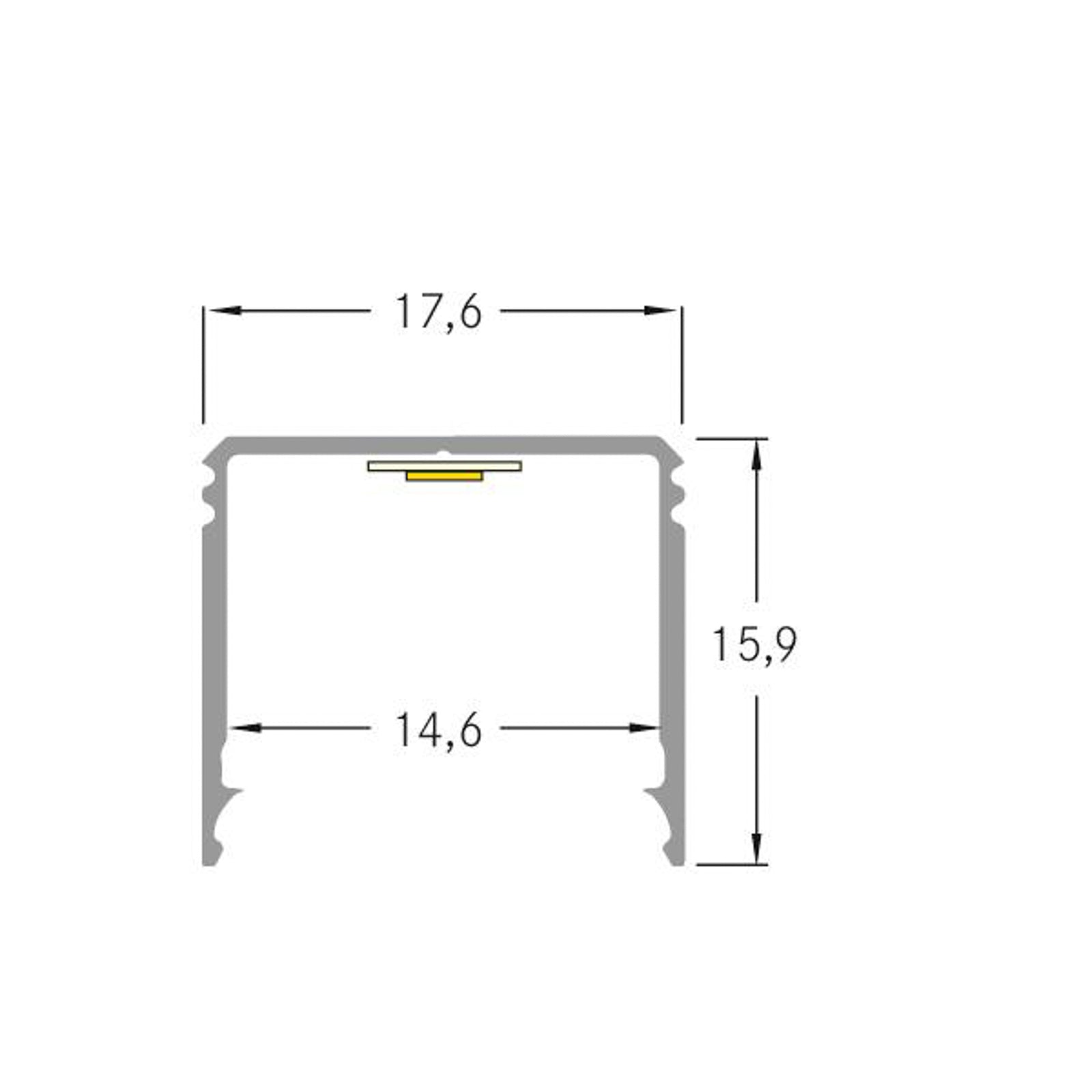 LED-stripe påbyggingsprofil One aluminium høy 100 cm - BRUMBERG nærbilde
