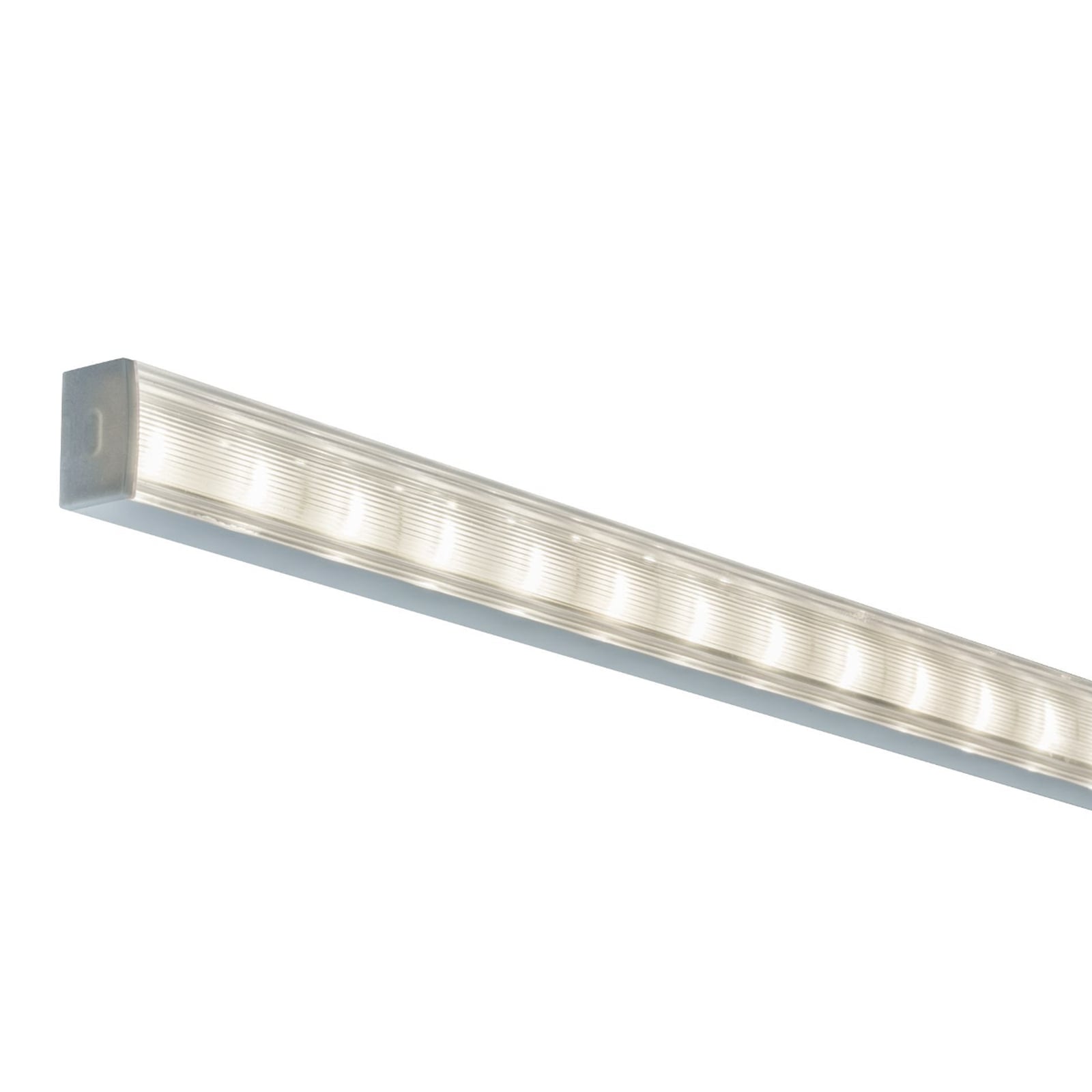 Montert LED-stripe påbyggingsprofil Square alu satinert 200 cm på vegg