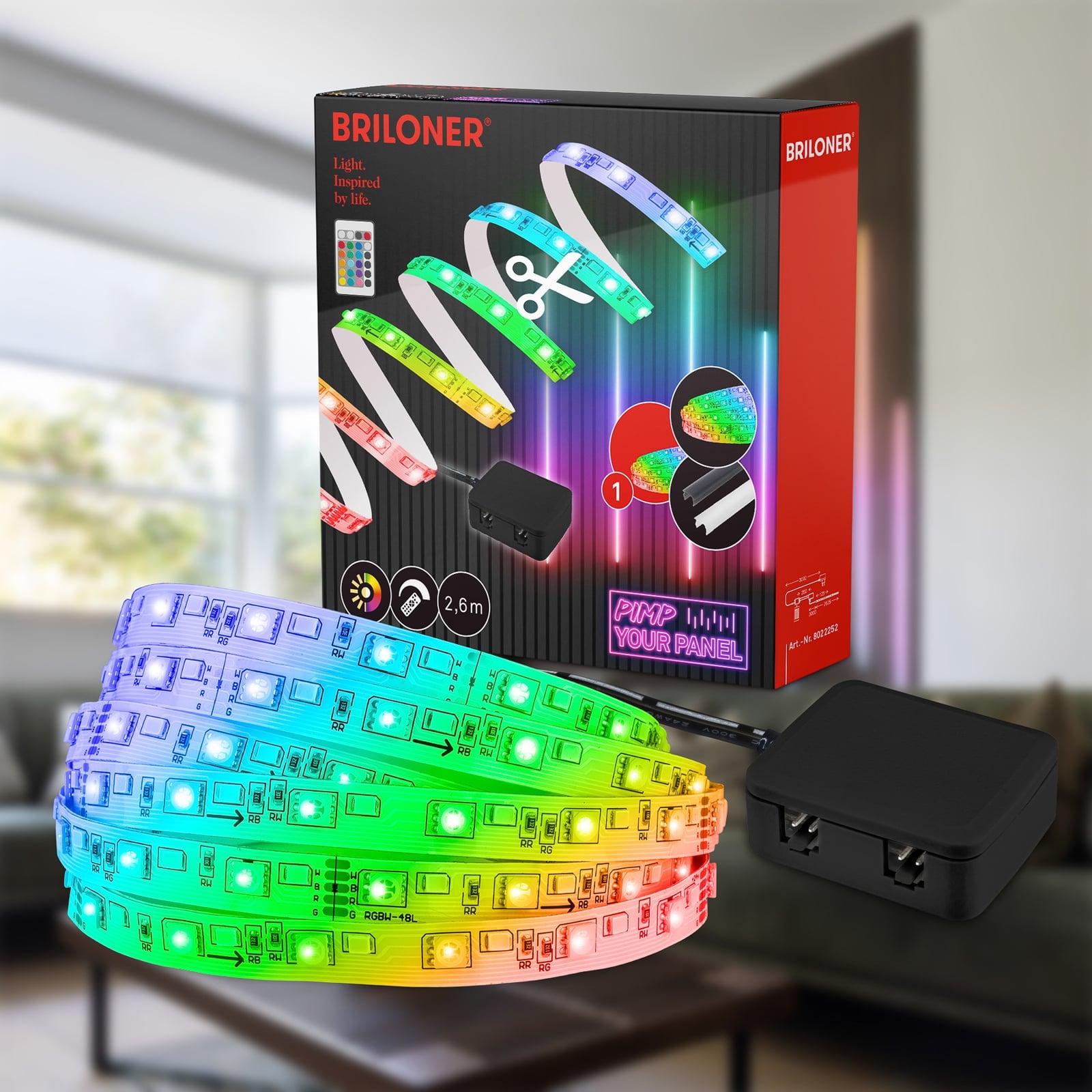 LED-stripe Pimp your panel startsett RGBW 2,6m dimbar - Briloner detalj