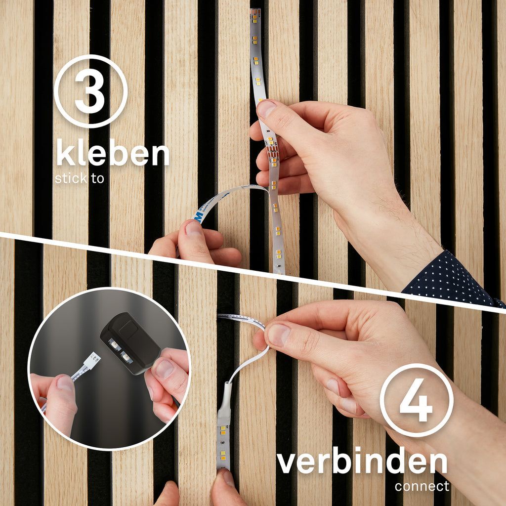 LED-stripe Pimp your panel startsett RGBW 2,6m dimbar - Briloner lys i bruk