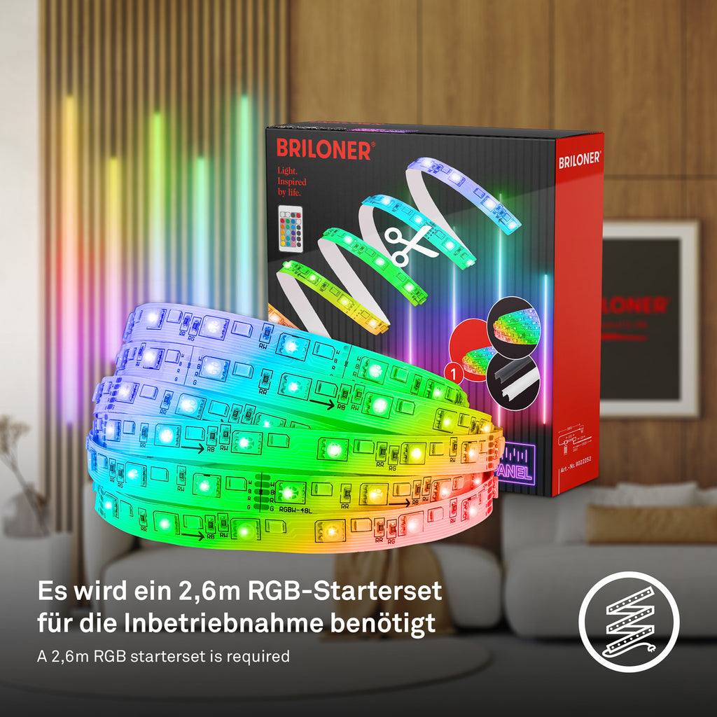 LED-stripe Pimp your panel startsett RGBW 2,6m dimbar - Briloner tilkobling