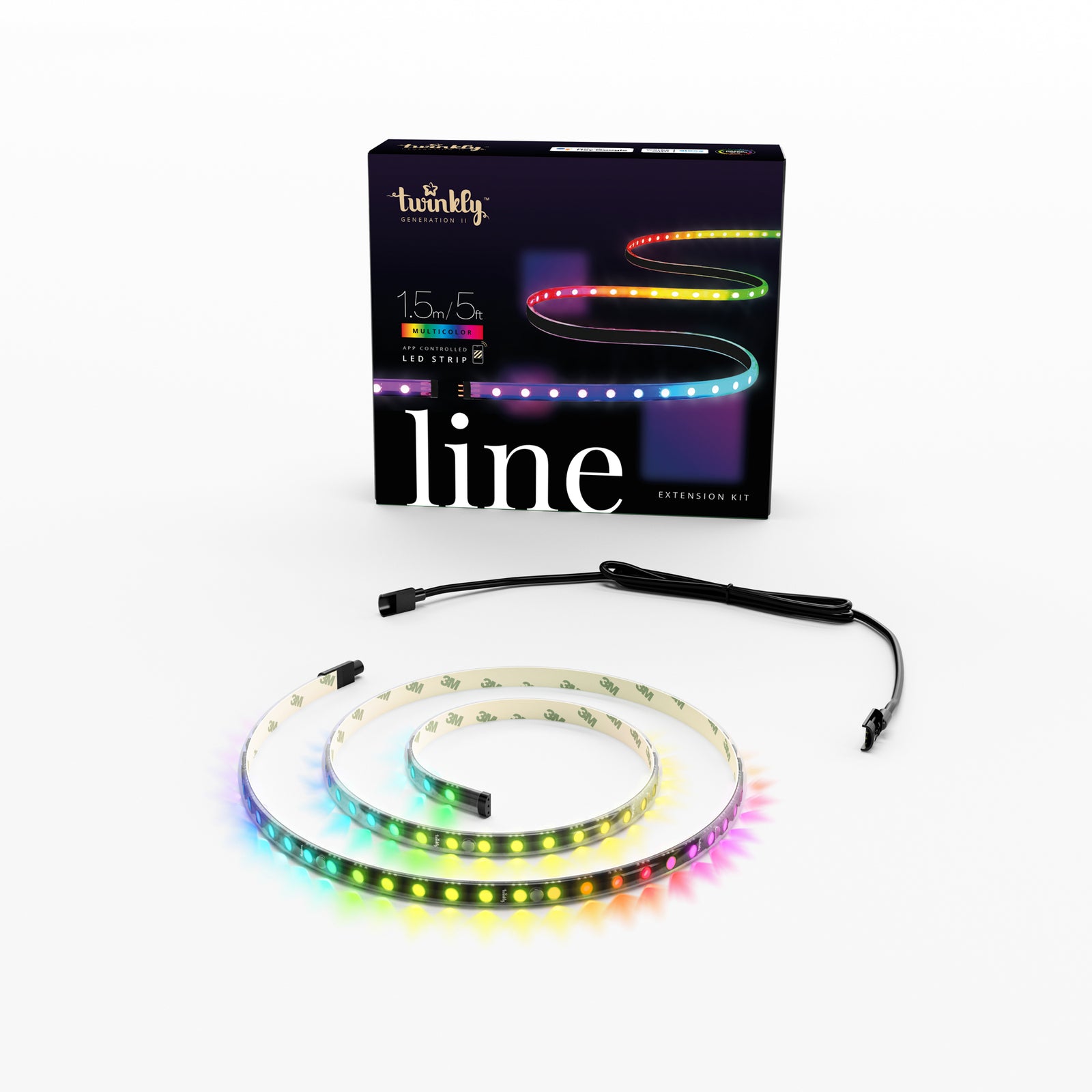 LED-stripe RGB 1,5m 7,5W utvidelse dimbar - twinkly app-styring