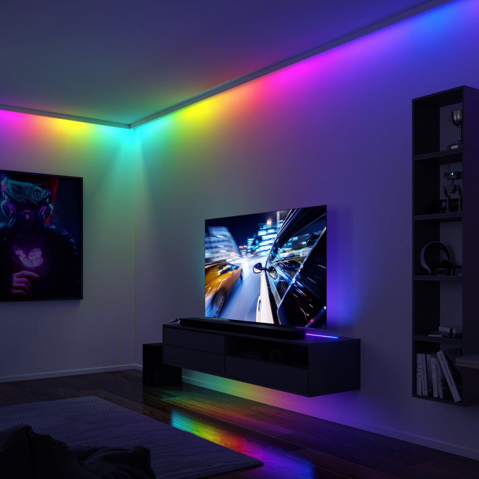 LED-stripe RGB 1,5m komplettsett med fjernkontroll dimbar - Paulmann bakside