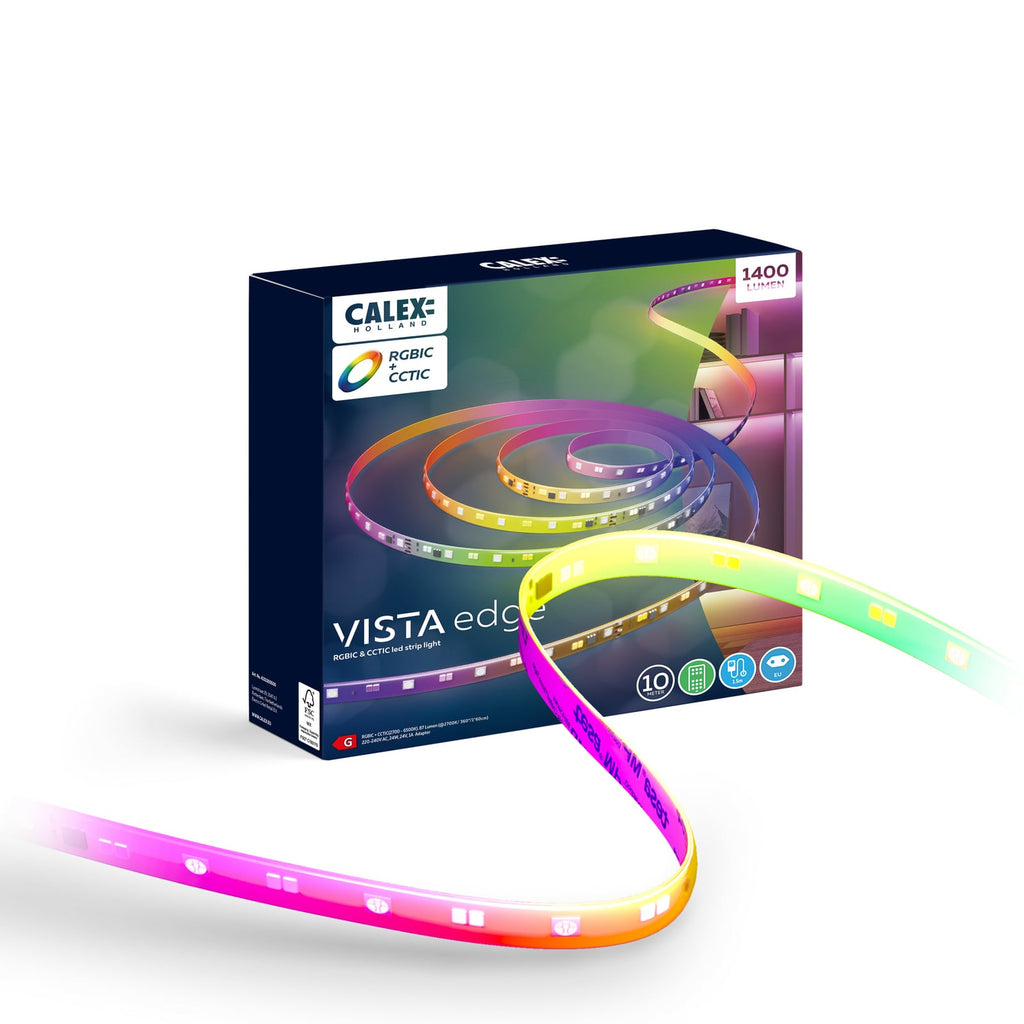 Detalj av LED-stripe RGB CCT 10 m dimbar med fjernkontroll 24W - Calex