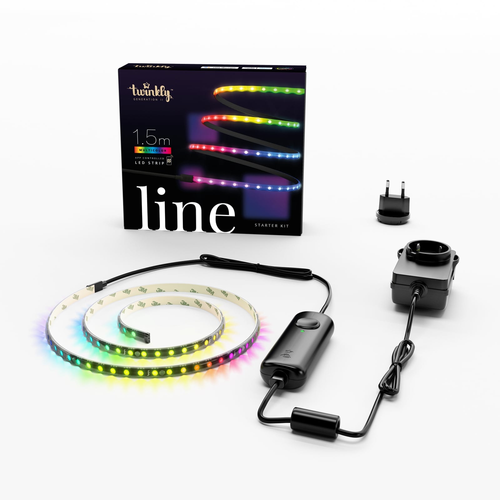 LED-stripe RGB dimbar 1,5 m WiFi Bluetooth 15W - Twinkly visning av farger