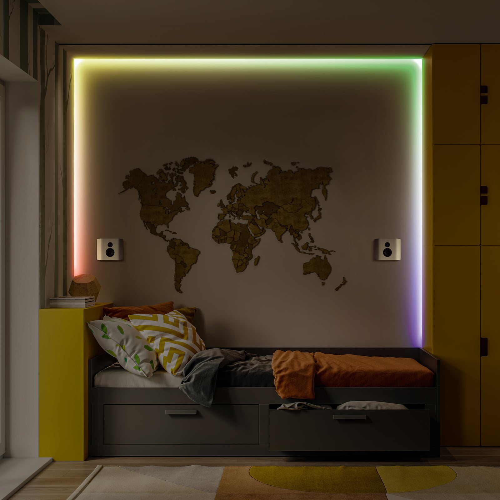 Bakside LED-stripe RGB dimbar 3m 15,5W med fjernkontroll WiFi LEDVANCE SMART+