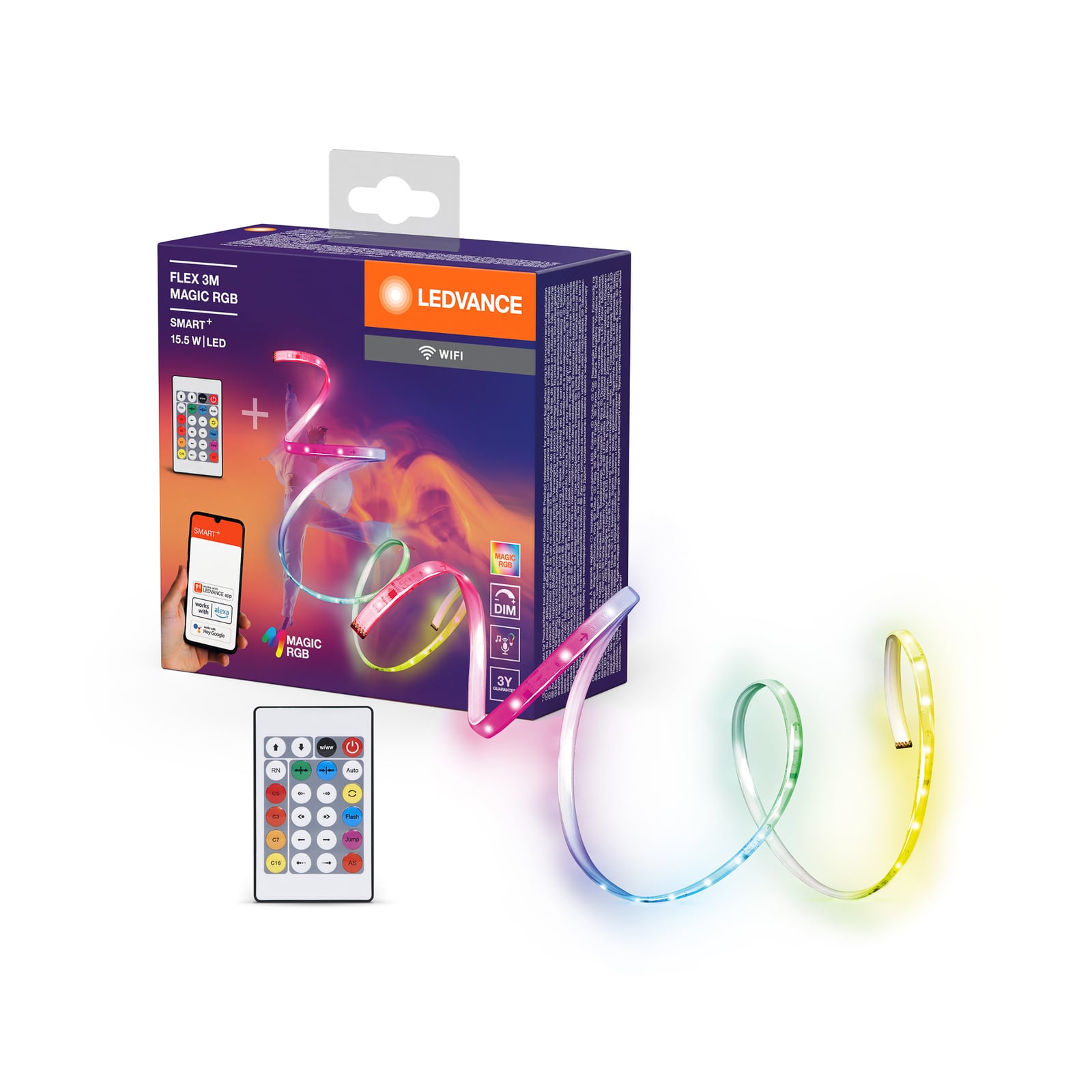 Nærbilde av WiFi-mottaker til LED-stripe RGB dimbar 3m 15,5W LEDVANCE SMART+