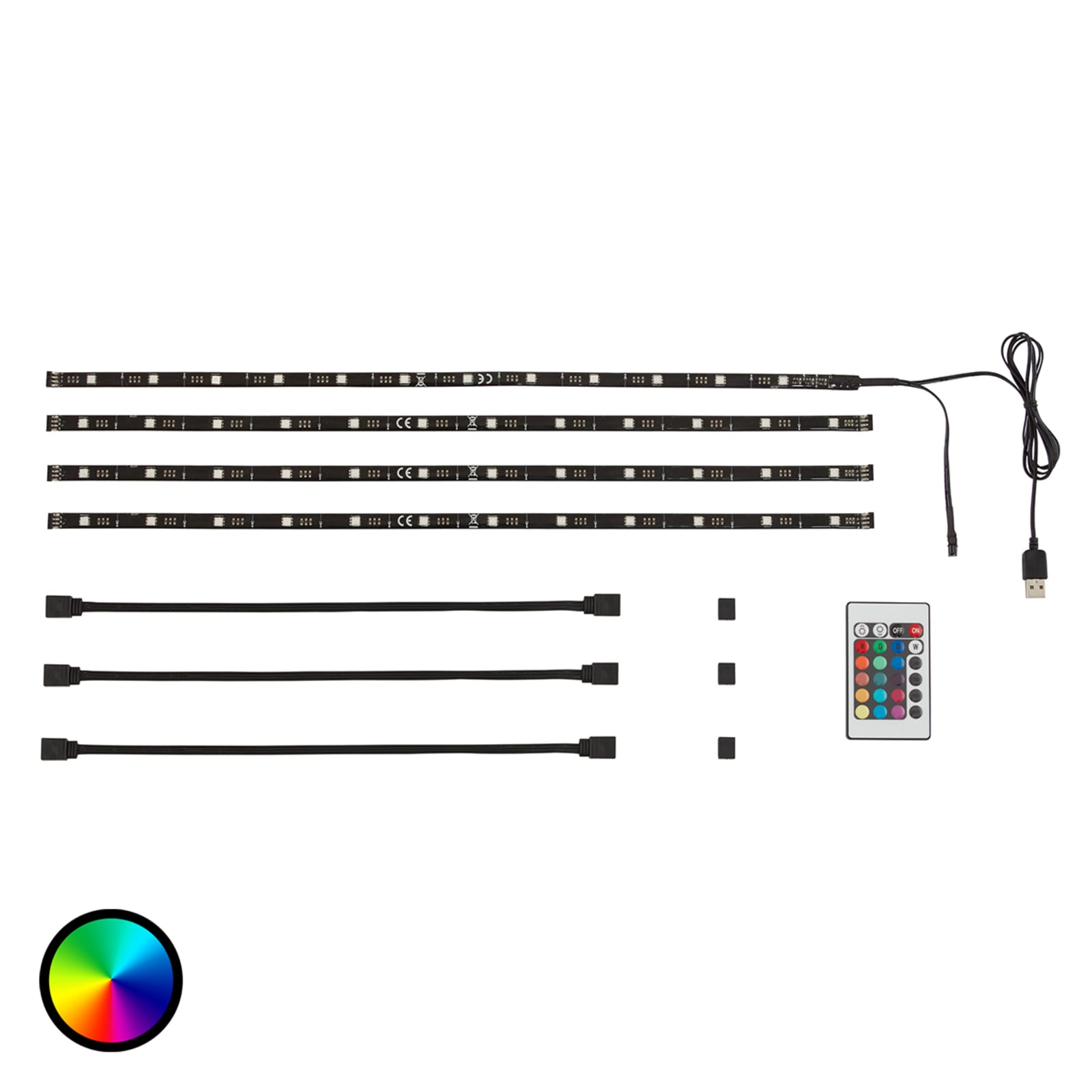 LED-stripe RGB TV-bakbelysning USB dimbar med fjernkontroll - Briloner forfra