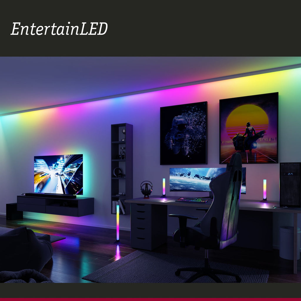 USB-kabel og tilkoblingspunkter på LED-stripe RGB TV-sett 55 tommer USB dimbar Paulmann