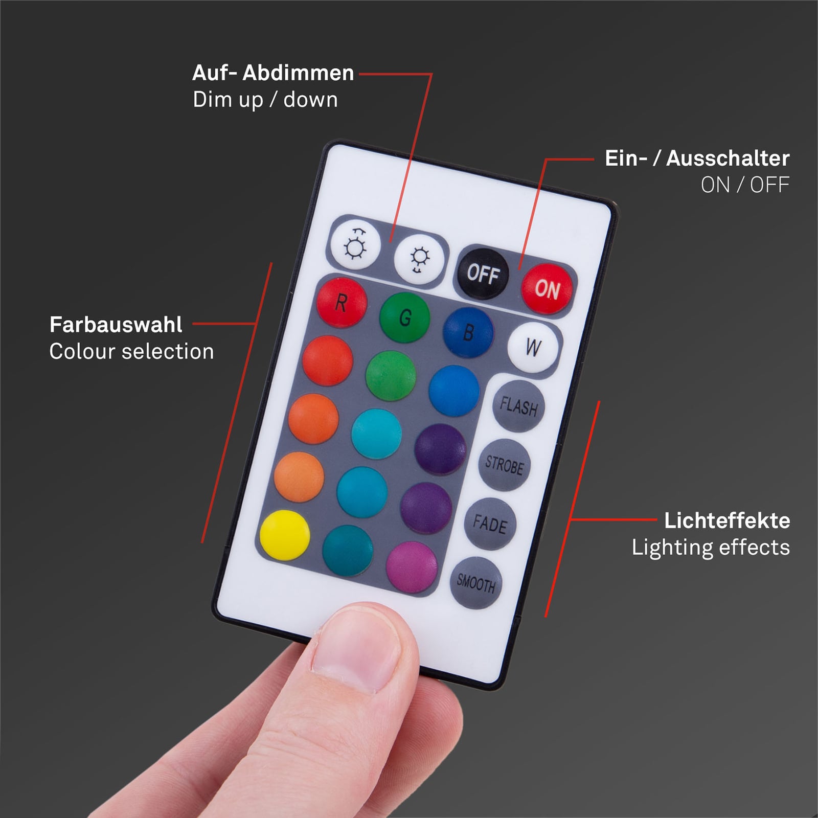 Fjernkontroll til LED-stripe RGB WiFi 500 cm med fjernkontroll dimbar - Briloner