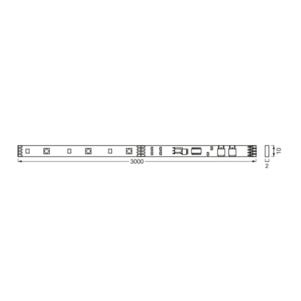 LED-stripe RGBW dimbar med fjernkontroll 300 cm 10W LEDVANCE bakside