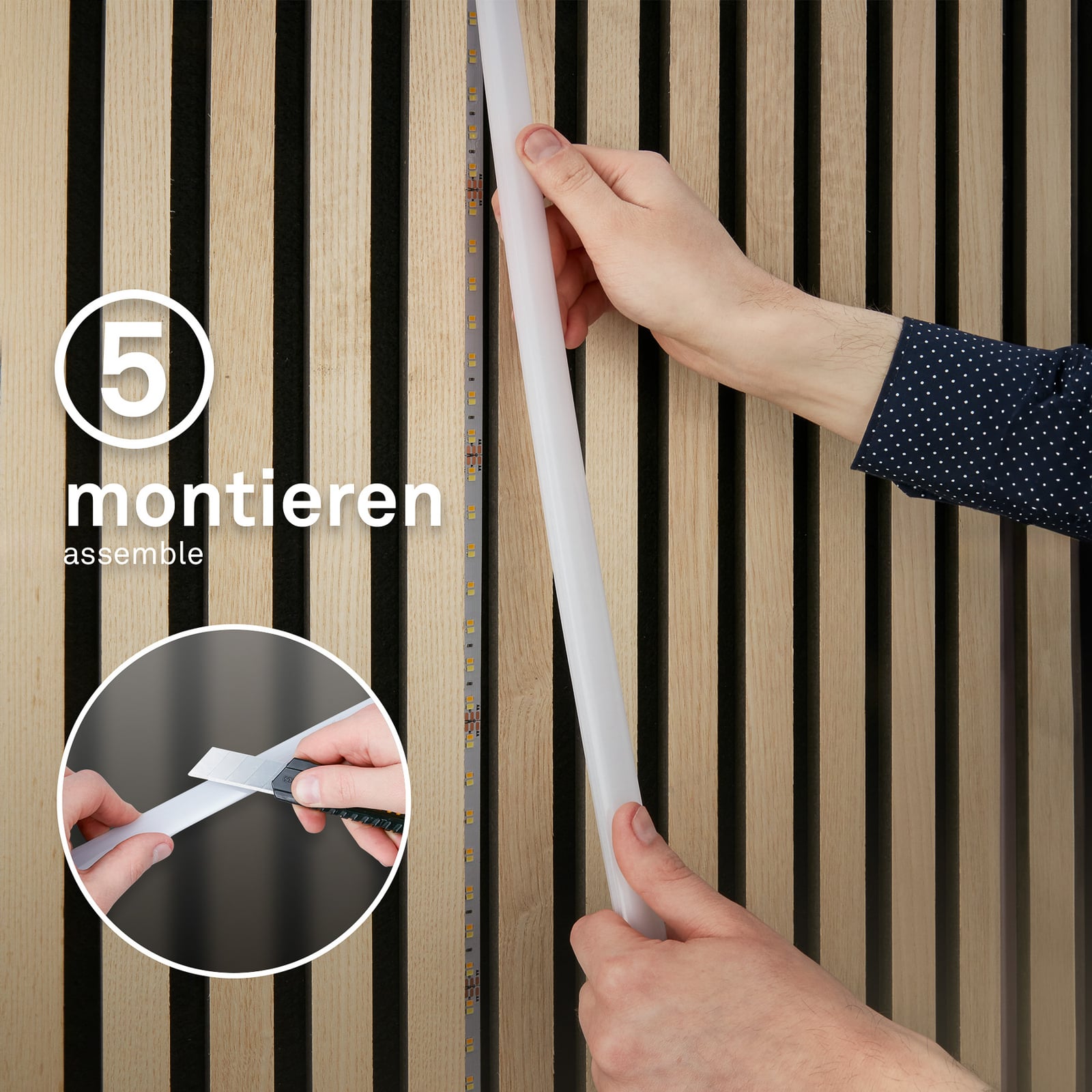 LED-stripe RGBW utvidelsessett 262 cm dimbar - Briloner nærbilde