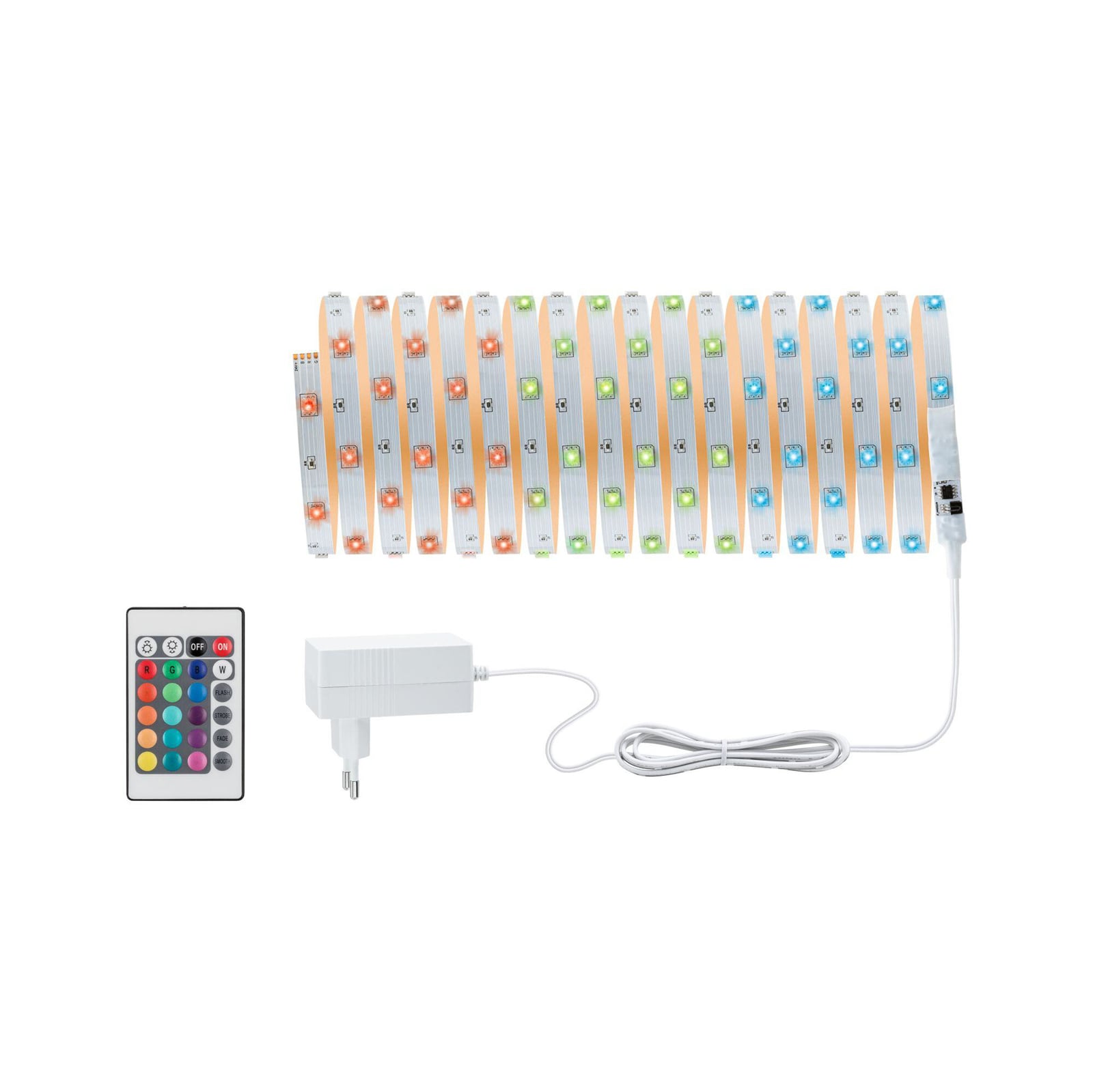 LED-stripe sett TIP RGB 10 m dimbar med fjernkontroll - Paulmann forfra