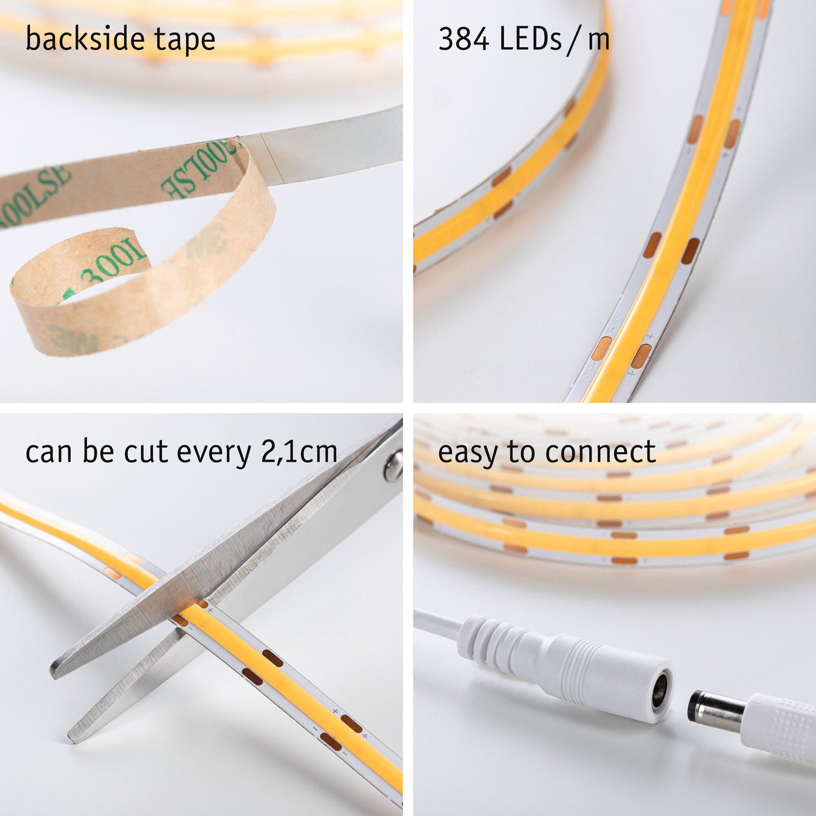 LED-stripe SimpLED COB sett 3 m varmhvit 11W 3000K montert under kjøkkenskap
