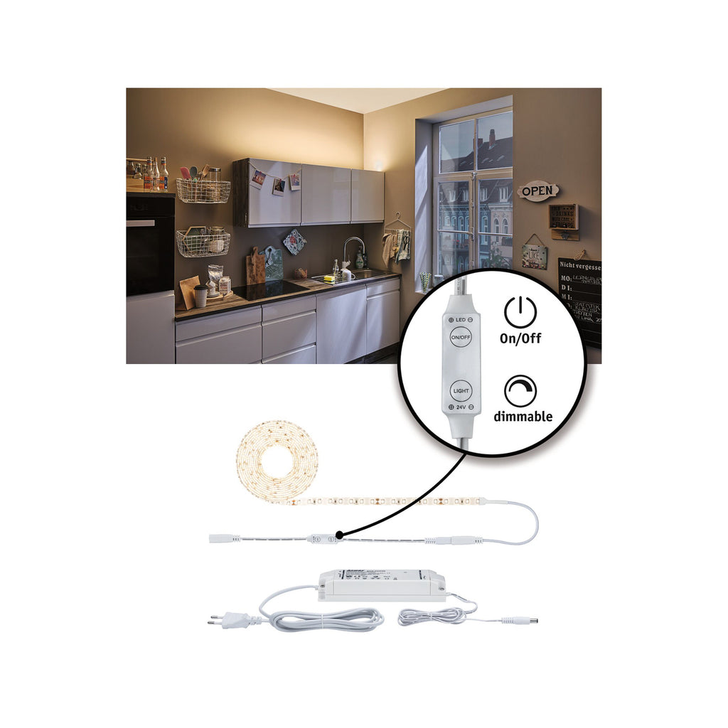 LED-stripe SimpLED dimbar 3 m 33W 3000K varmhvit forfra
