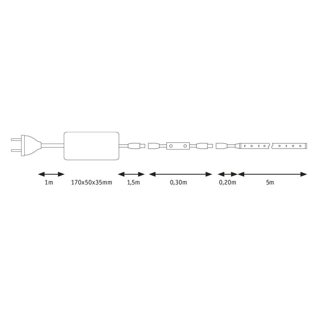 LED-stripe SimpLED dimbar nøytralhvit 4000K 500 cm 50W Paulmann fleksibel belysning
