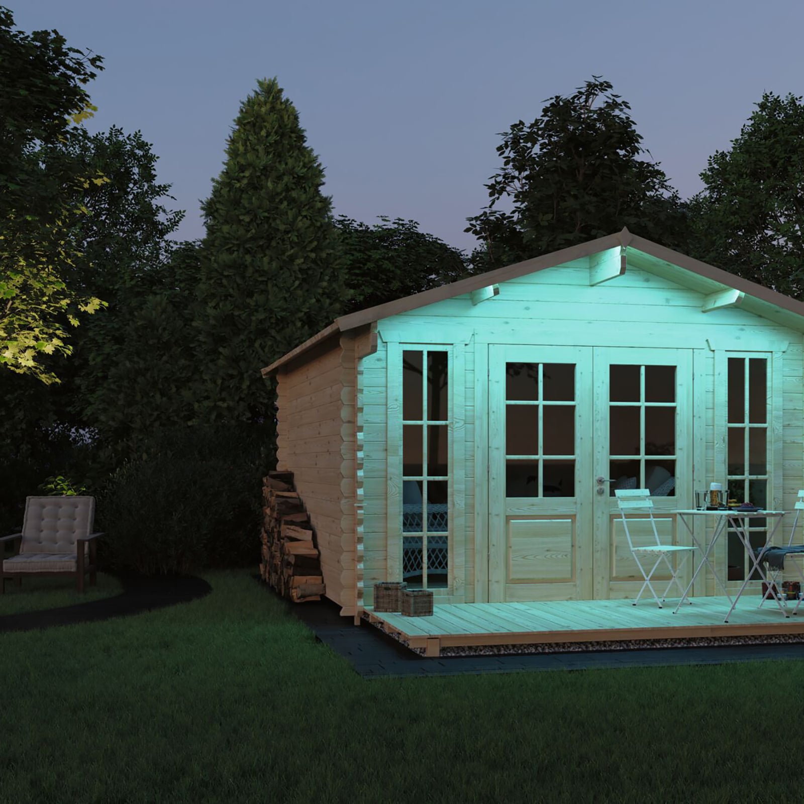 LED-stripe SimpLED Outdoor RGB koblet til strømforsyning