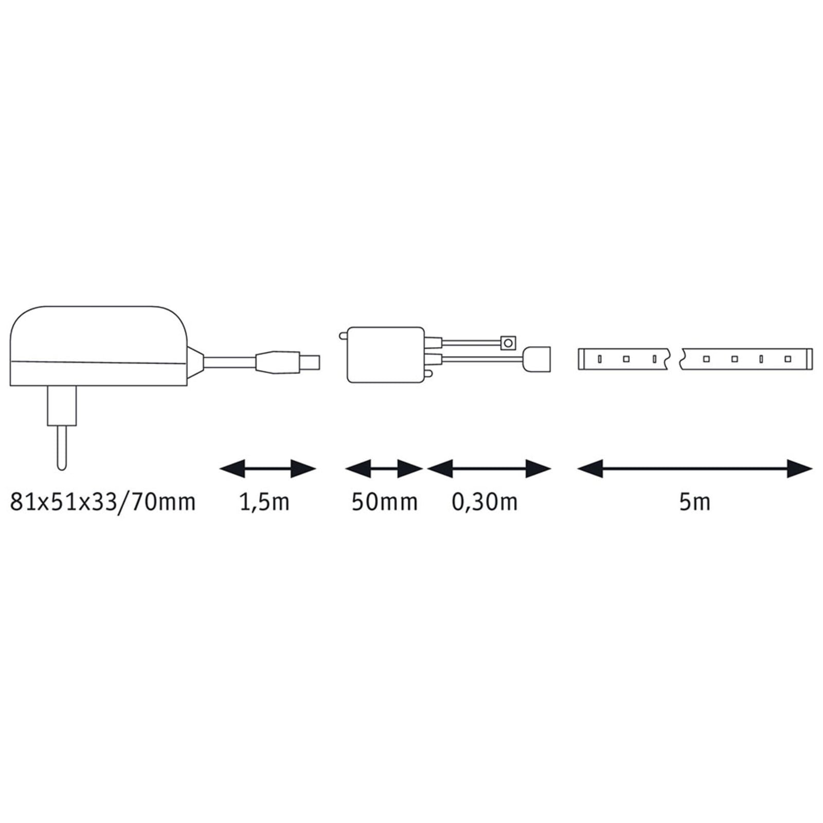 LED-stripe SimpLED RGB dimbar med fjernkontroll 5 m IP44 lysfarger
