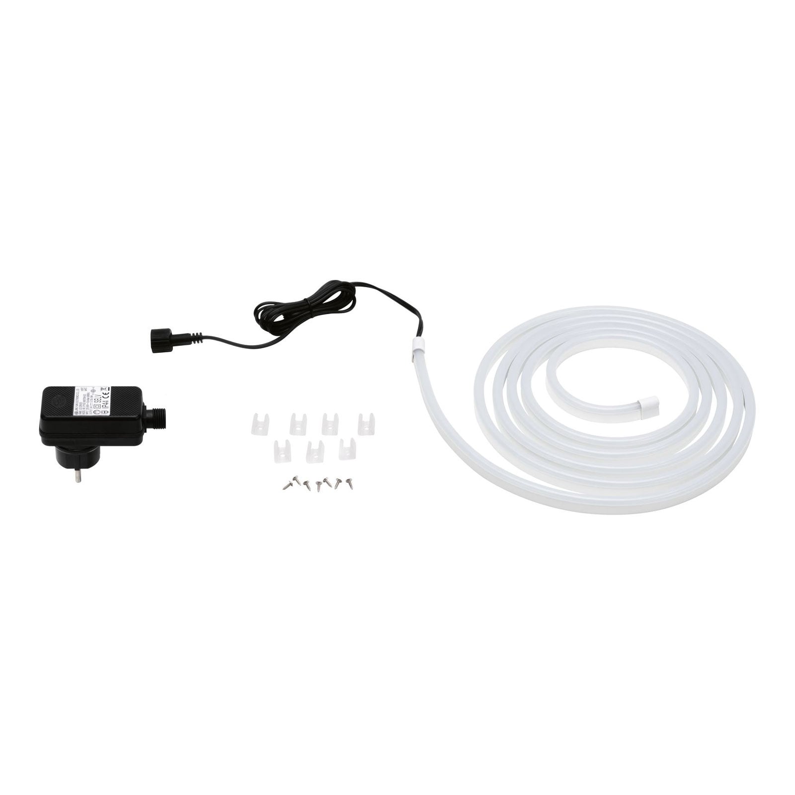 LED-stripe SimpLED utendørs varmhvit 3m 12W IP65 transparente holdklips