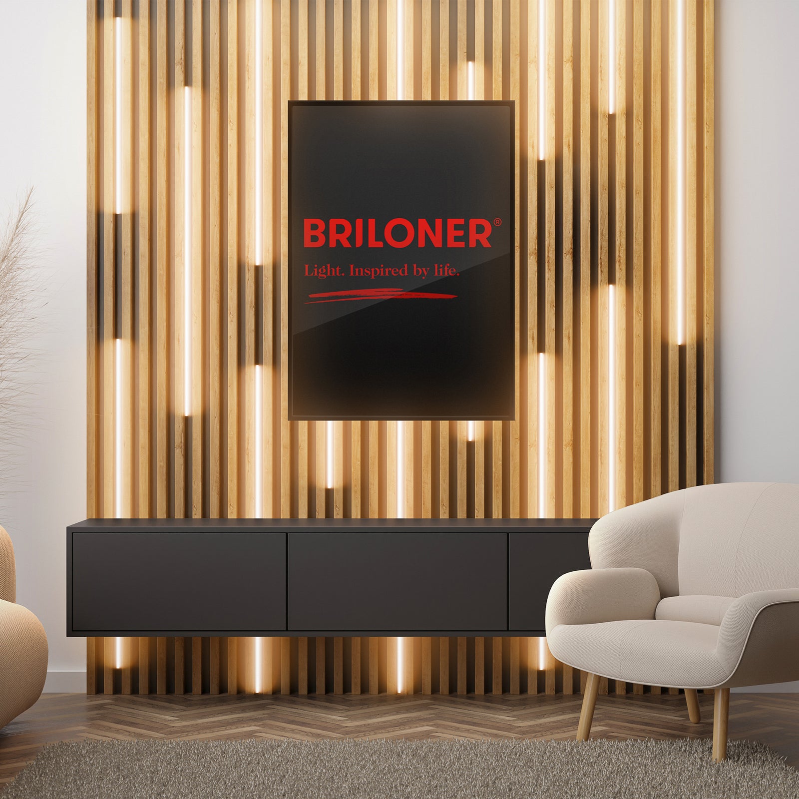 LED-stripe startsett 2,6m varmhvit 3000K 5W med bryter bakside