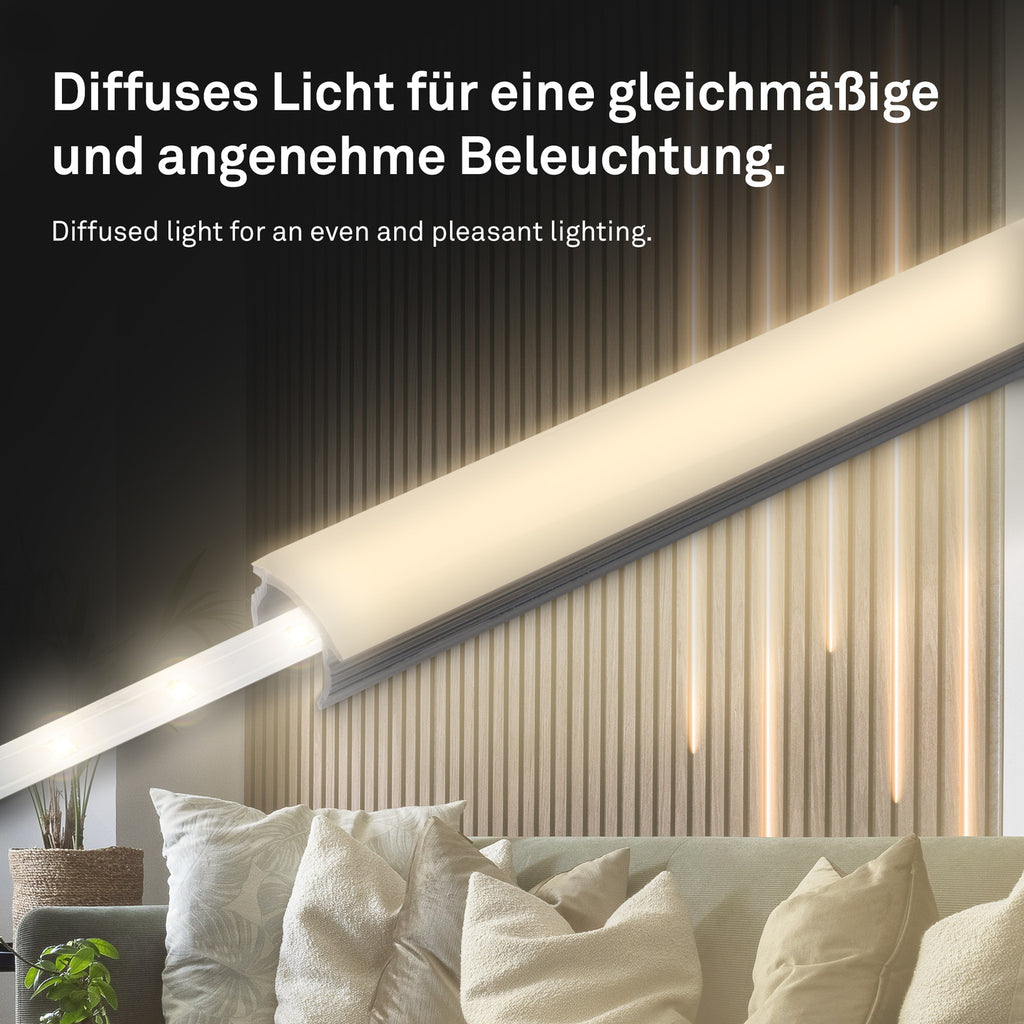 LED-stripe startsett 2,6m varmhvit 3000K 5W med bryter lysdetalj