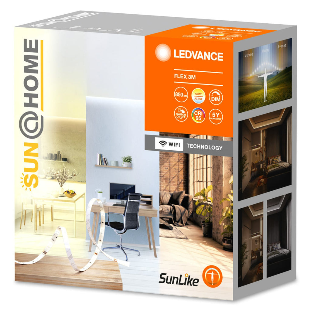 LED-stripe SUN@Home Flex CCT dimbar 3m CRI 95 WiFi nærbilde LED dioder
