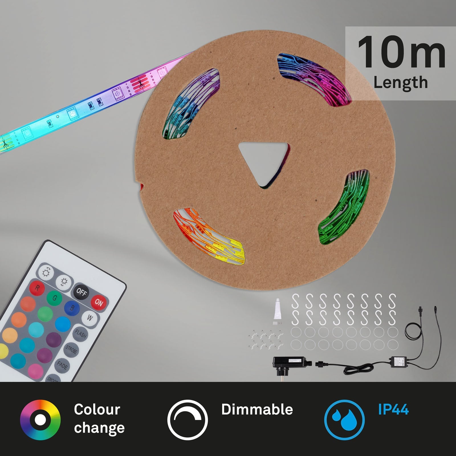 LED-stripe Superline RGBW dimbar 10m IP44 med fjernkontroll nærbilde