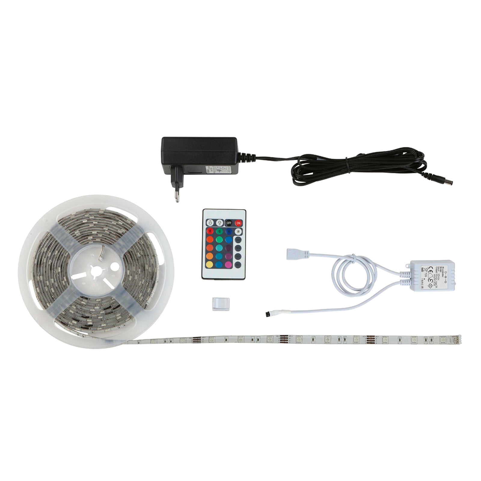 LED-stripe Superline sett 3 m RGB dimbar med fjernkontroll forfra