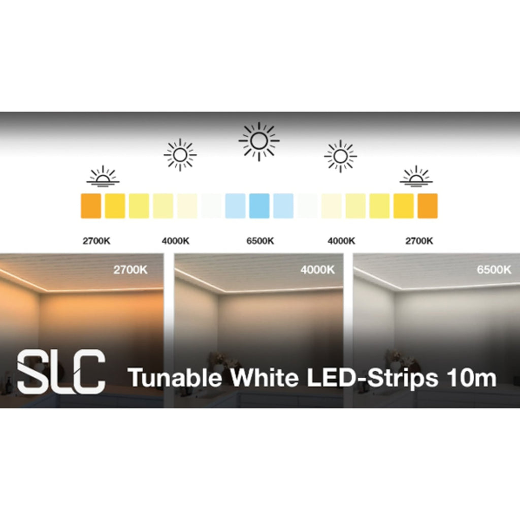 LED-stripe Tunable White 10m 125W 2700-6500K dimbar nærbilde av LED-lys