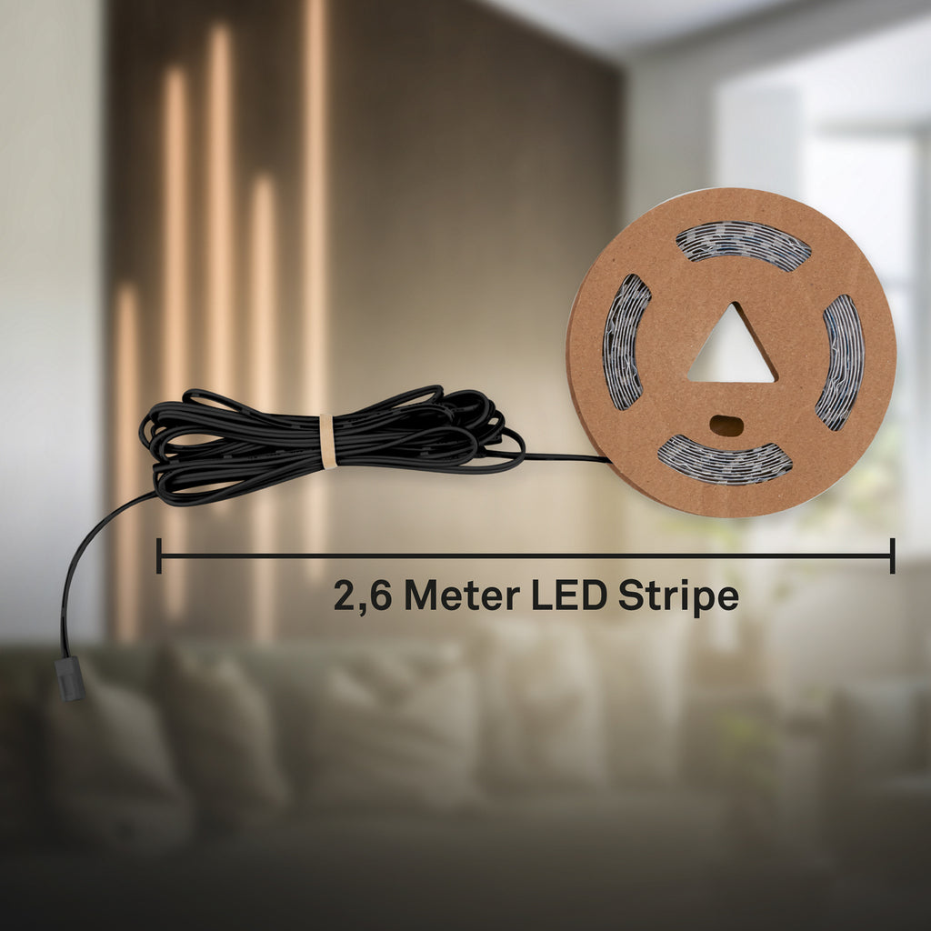 LED-stripe utvidelsessett 2,6 m 5W varmhvit - Briloner detalj