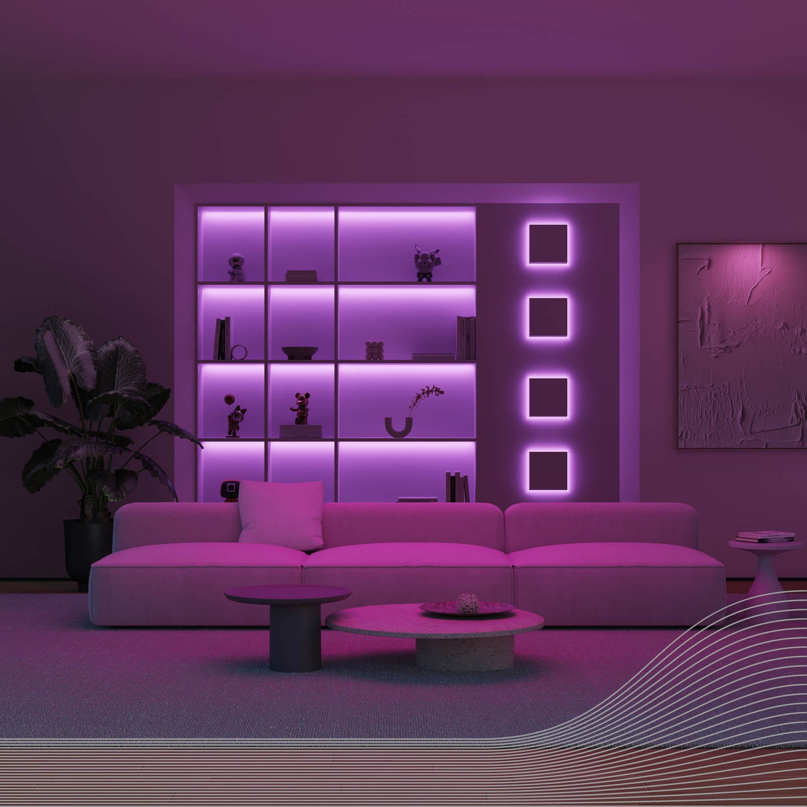 LED-stripe Vibey RGBIC CCT 2 m dimbar med fjernkontroll USB bakside