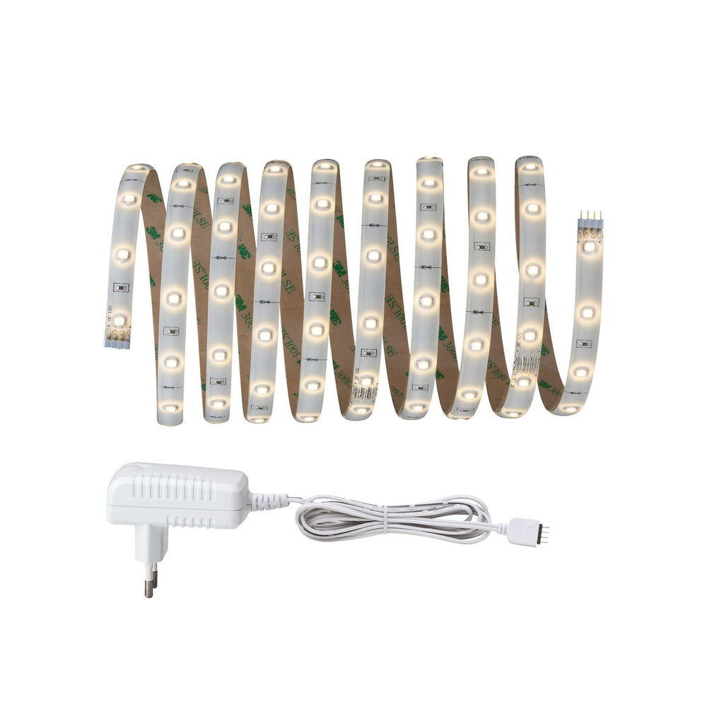 LED-stripe YourLED basissett 3m varmhvit 3000K hvit forfra