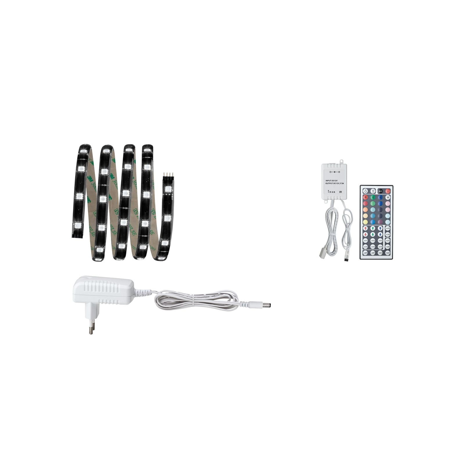 LED-stripe YourLED basissett RGB 1,5 m med fjernkontroll forfra