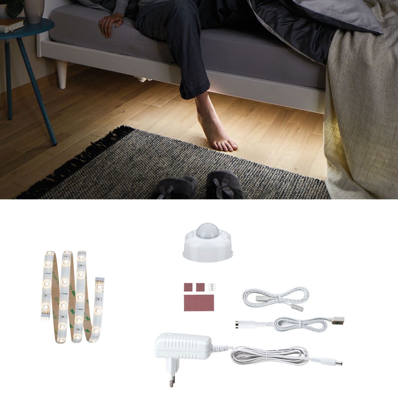 Detalj av LED-stripe YourLED Night sett med bevegelsessensor 3W hvit