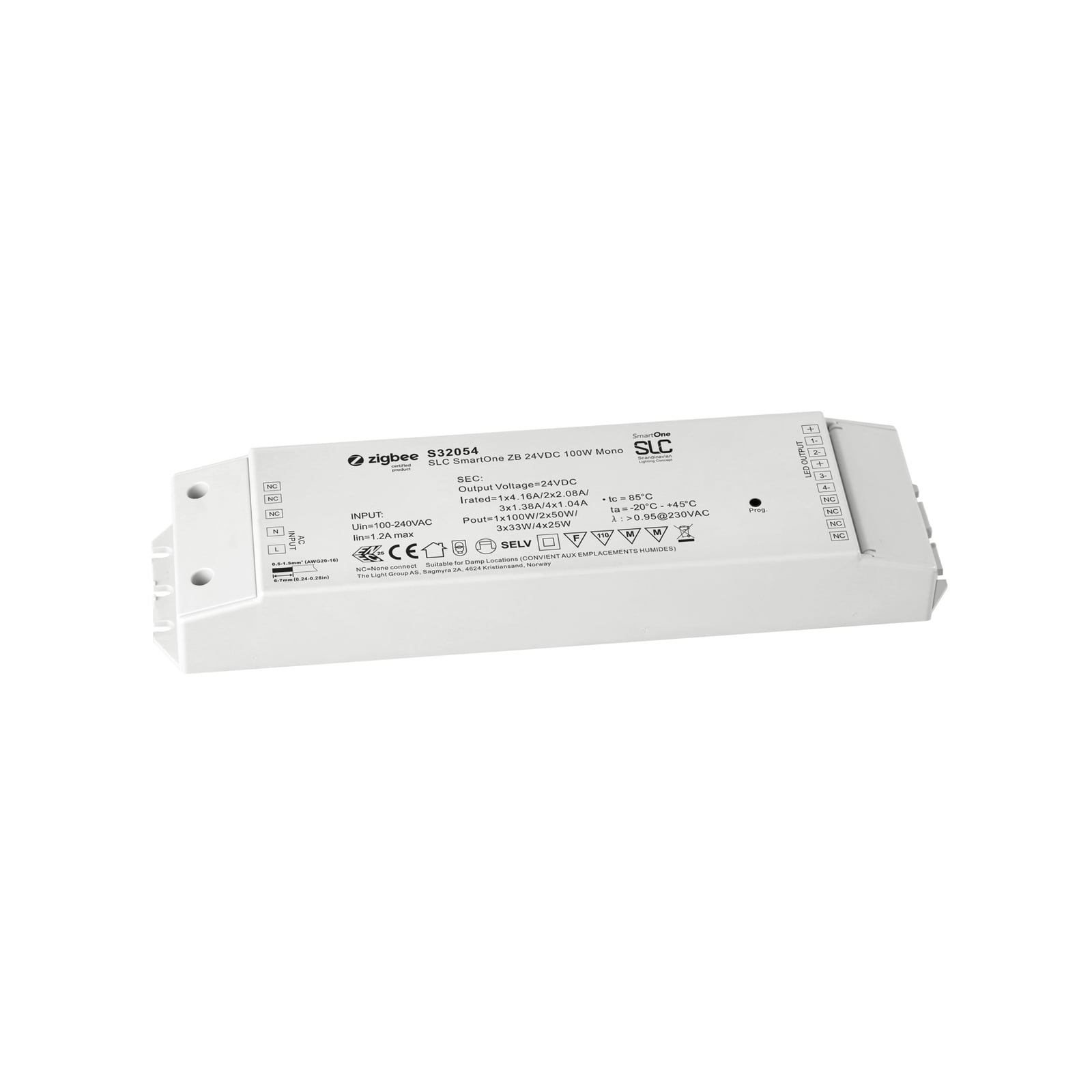 LED-strømforsyning 24V 96W dimbar Zigbee smart - The Light Group forside