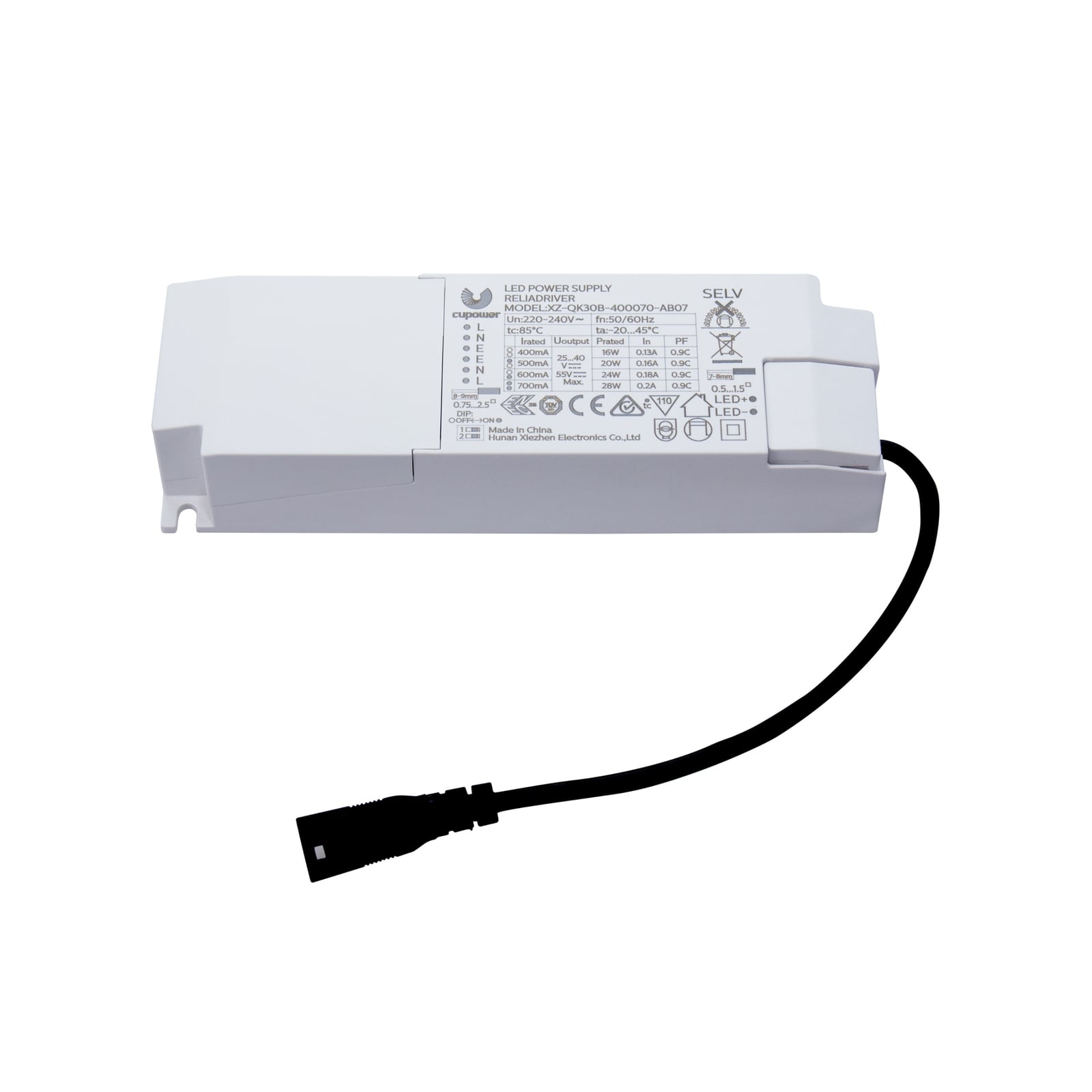 LED-strømforsyning CC 400-700 mA 16-28 W IP20 - DOTLUX for belysning