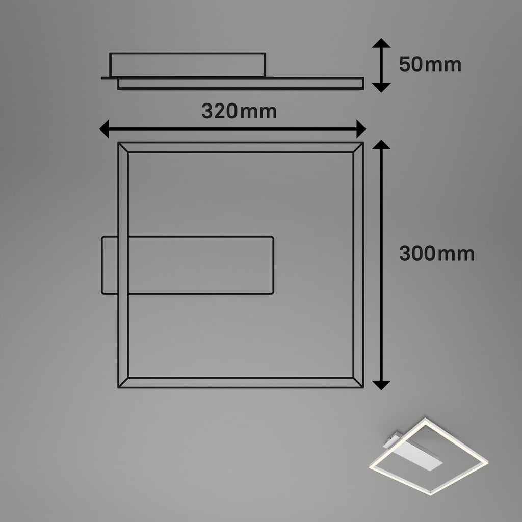 LED taklampe 3771 rammeform aluminium detalj